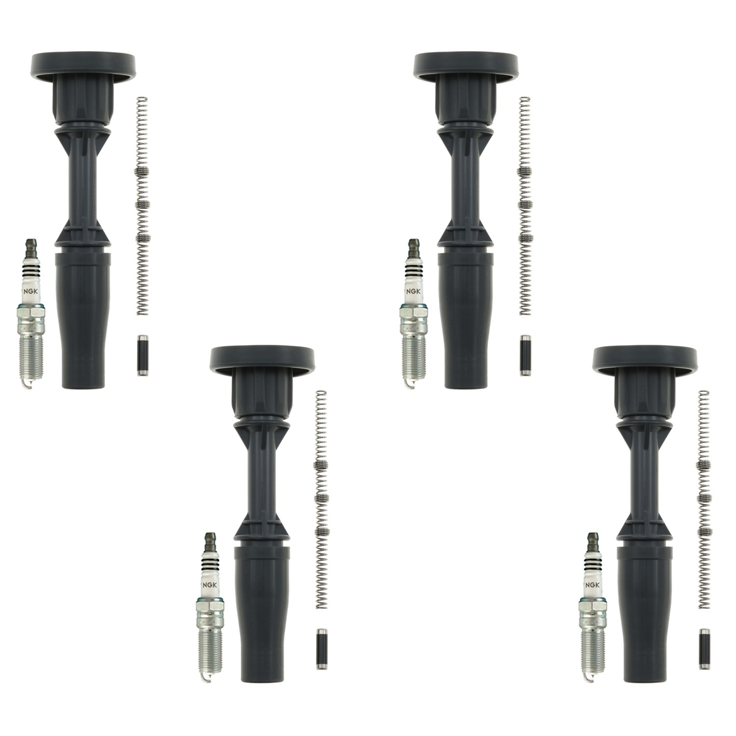 NGK 4 Iridium IX Spark Plugs 4 Coil Boots Kit for ATS Canyon Colorado Impala L4