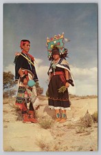Vintage Hopi Dancers Native American Postcard Color by J. Wyatt Davis