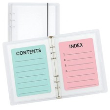 Large 5x8 and 5x7 Index Card Binder Holder with Clear Plastic Sleeves 90 Po...