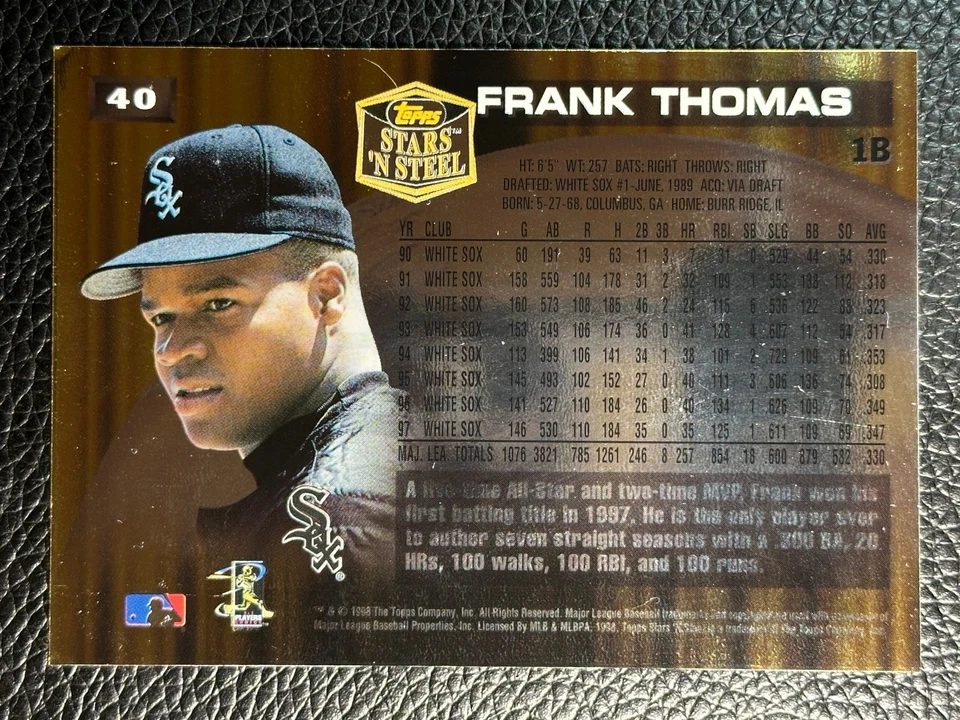 1998 Topps Stars 'n Steel Gold #40 Frank Thomas Rare SSP - Image 2 of 2