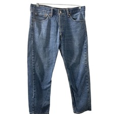 Levis 505 Regular Fit Mens Medium Wash Blue Straight Leg Denim Jeans 36x30