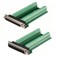 2 PCS Male Female DB37 Connector DSub 37Pin Port Breakout Adapter