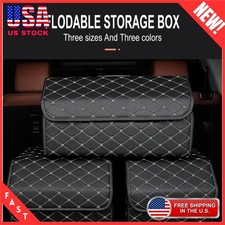 Car Trunk Organizer Box Large Capacity PU Leather Folding Auto Storage Bag