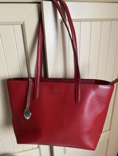 Borsa a tracolla media DKNY Bryant in pelle rossa doppio manico 2020 15”x9”