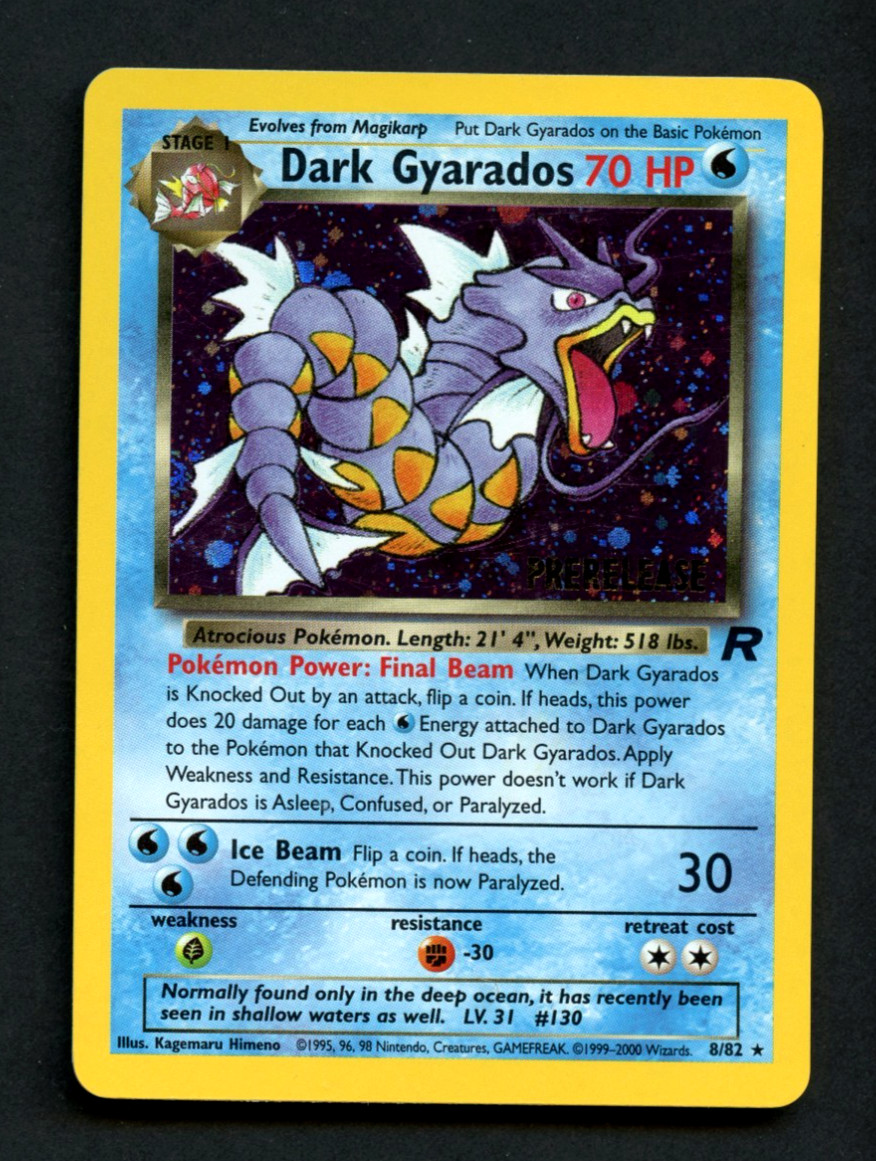 Pokemon Card: PRERELEASE DARK GYARADOS Promo 8/82 (LP)