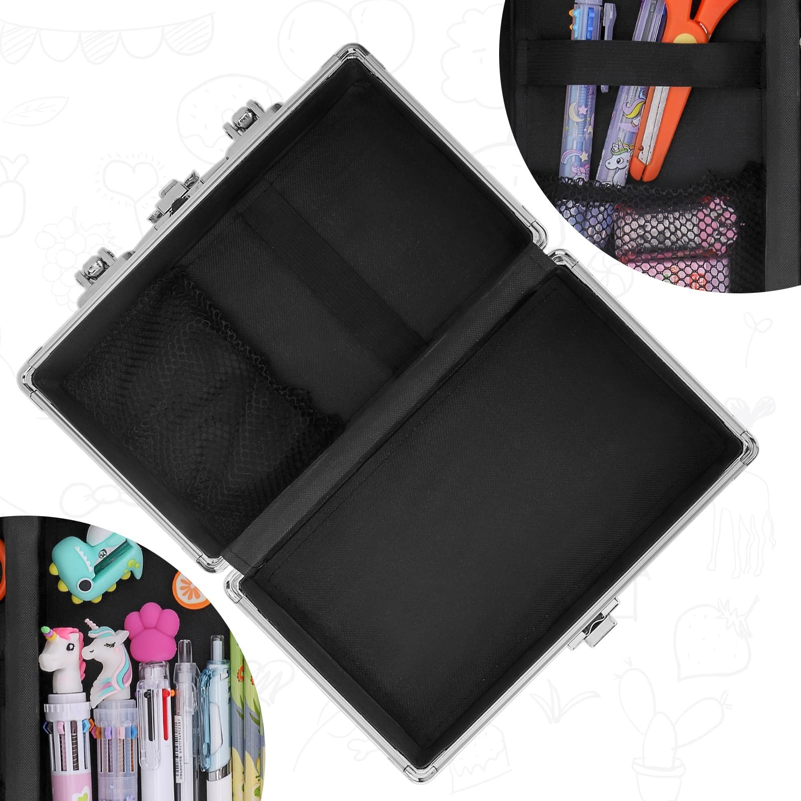 Unicorn Pencil Box for Girls Boys , Lock Box for School with Portable Handle ...