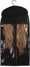 Hair Extension Hanger Carrier Storage Zipper Suit Case Bag With Black Wooden Ha