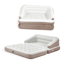 Colchón de aire marrón de tamaño completo para inflable - tuerca de sofá inflable portátil