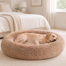 Large Dog Bed for Indoor, Calming Donut Bed for Dogs and Cats