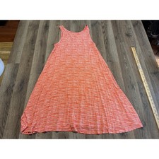 Old Navy Tank Dress Womens L Orange Women Striped Sleeveless Swing Excellent