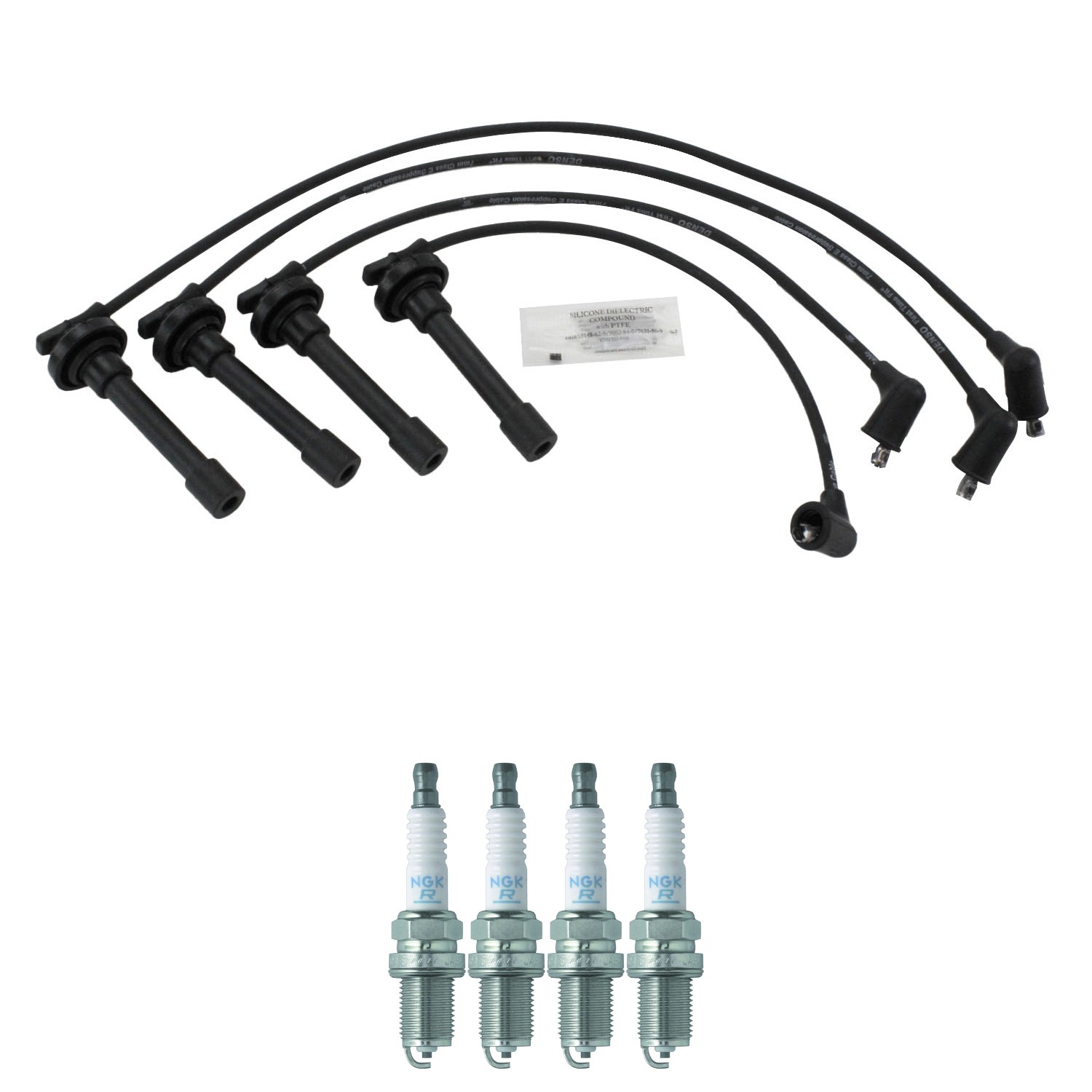 Denso Ignition Wires and NGK Spark Plugs Kit for Honda CRX 88-91 1.5L L4