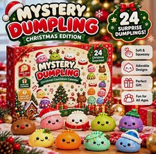 2026 Christmas Dumpling Squishy Advent Calendar 24 Days Surprise Mystery Toys