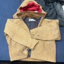 VTG Carhartt Chore Coat Med 100 Year Blanket Lined Duck Canvas USA Stiff