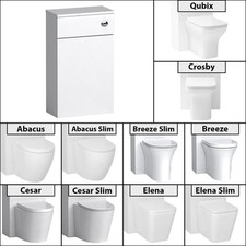 Bathroom Back To Wall WC Unit BTW Toilet Pan Soft Close Seat & Concealed Cistern