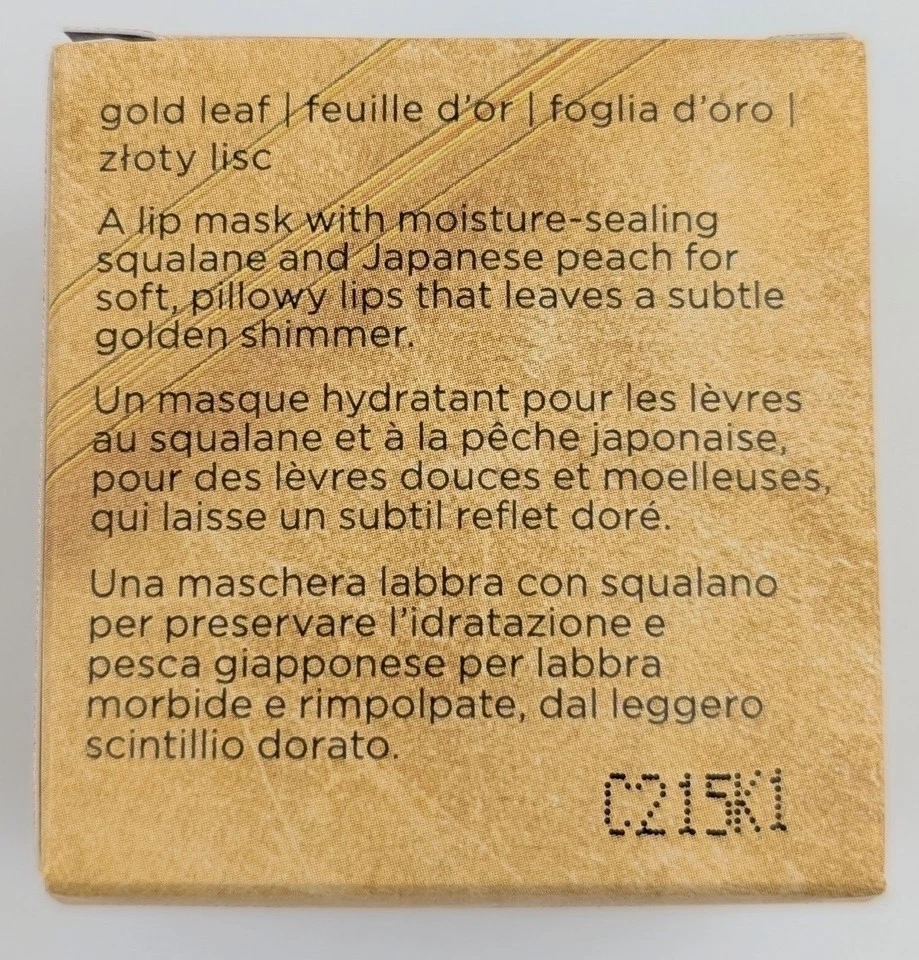 Tatcha The Kissu Gold Leaf Lip Mask - Gold Shimmer 9g/0.3oz. New In Box HTF - Image 2 of 2