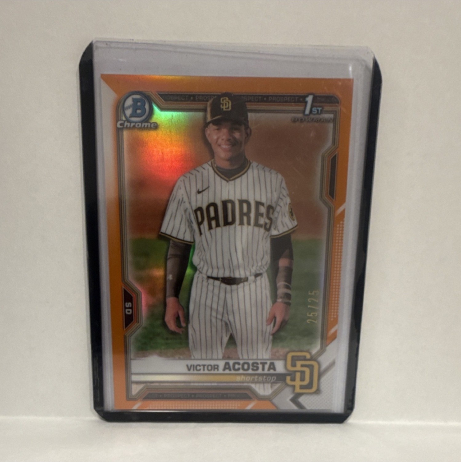 Topps 2021 Bowman Chrome Orange Refractor /25 Victor Acosta BCP-151 Padres