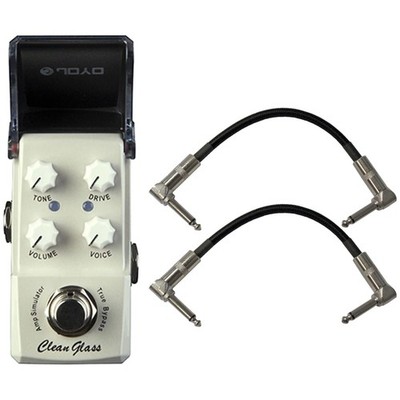 Joyo JF-307 Clean Glass (SOUND) True Bypass Mini Pedal w/ 2 Patch Cables
