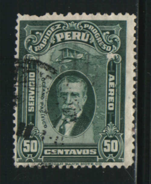 35874    Peru Airmail Stamp  Scott #C2 Fine Used Clean Back