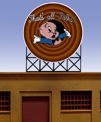 Miller Engineering 44-5002 HO/N That's All Folks Small Animated Billboard