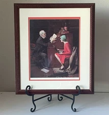 Vintage Norman Rockwell RARE Limited Edition Print The Professor - Framed