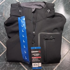 Gerry Men’s Softshell Jacket Wind & Water Resistant Color Black Large