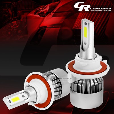 2 PCS 6000K H13 WHITE LED HIGH/LOW BEAM HEADLIGHTS REPLACEMENT BULBS+COOLING FAN