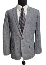 J Crew Ludlow Blazer 42L Blue Notch-Lapel Pockets 2-Button