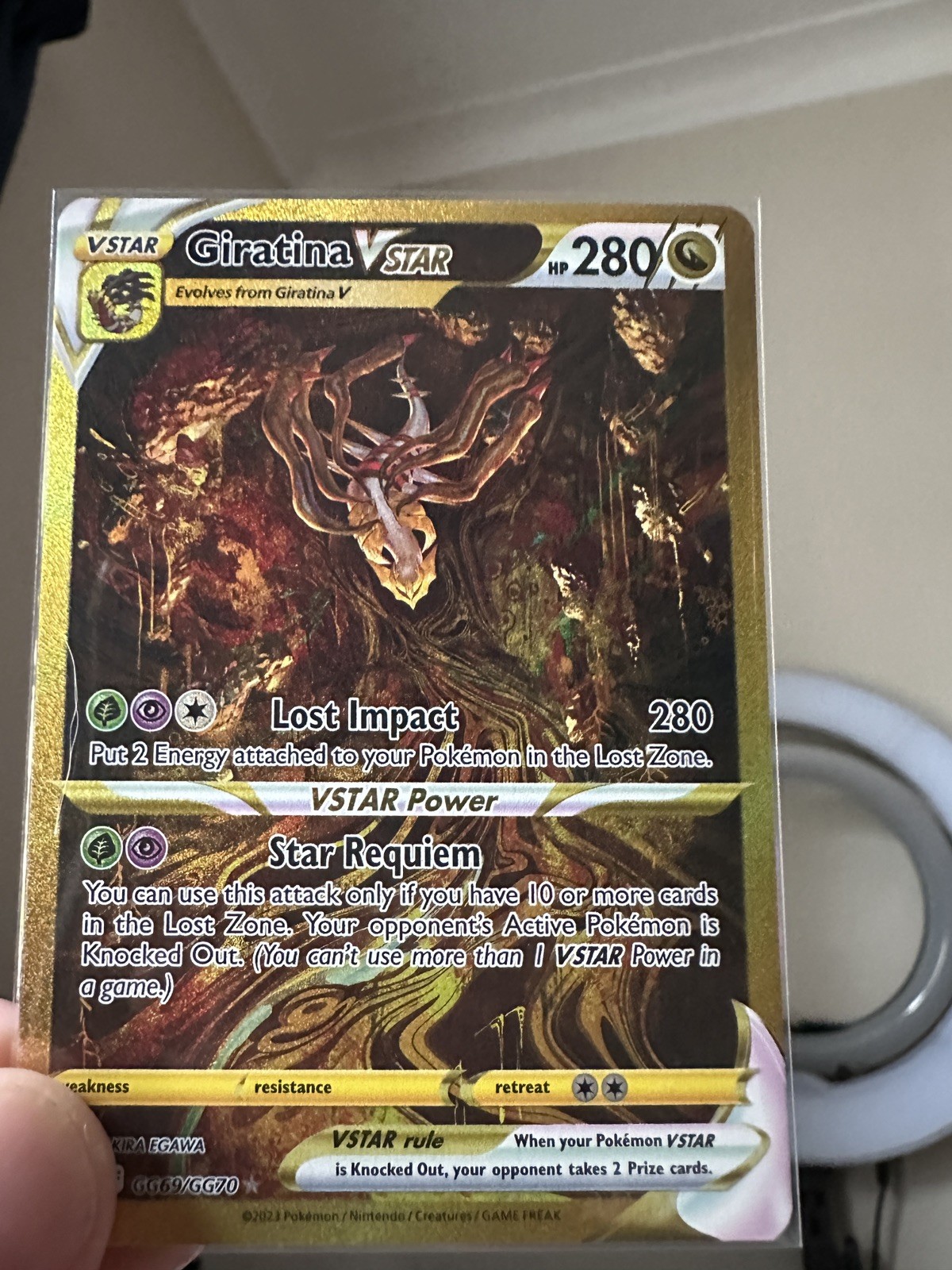 Pokémon TCG Giratina VSTAR GG69/GG70 Gold Secret Rare Crown Zenith