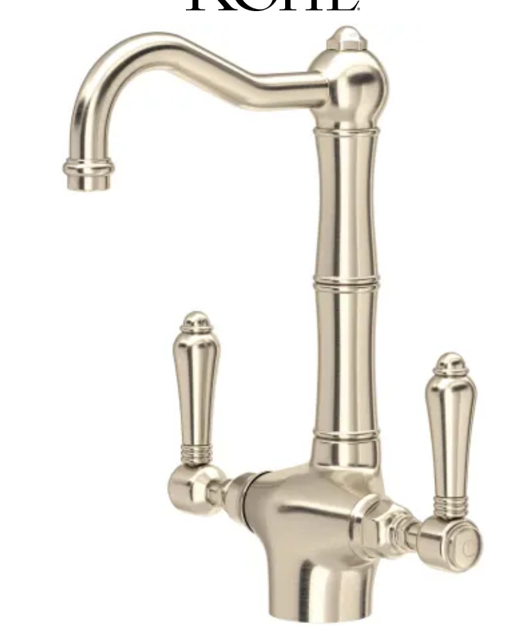 Rohl ACQUI A1680LMSTN-2 Country Kitchen sink Bar Prep Faucet Satin Nickel NEW