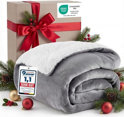 Kuscheldecke Warm Sherpa Wolldecke & Sofadecke Flauschig Sofaüberwurf Decke