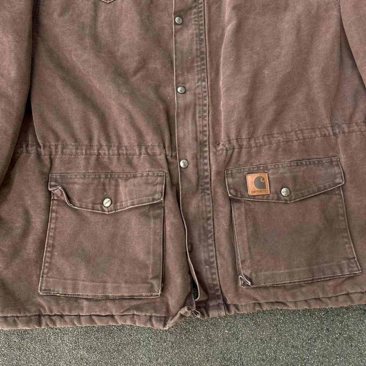 Vintage 90s Carhartt Ranch Brown Chore Coat Size 3XL C08 CHT Made