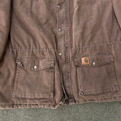 Vintage 90s Carhartt Ranch Brown Chore Coat Size 3XL C08 CHT Made