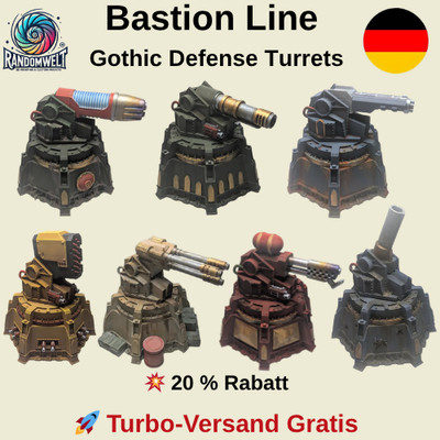 Gothic Defense Turrets   Sci-Fi Geschütztürme 28 32 mm | Wargame Gelände