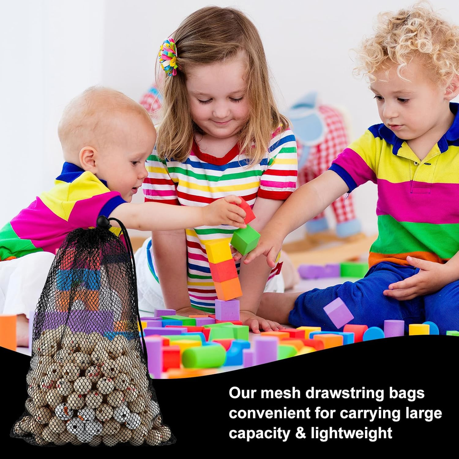 10Pcs Nylon Mesh Drawstring Bags 8X12Inch Mesh Bags,Mesh Laundry Bag,Mesh Storag