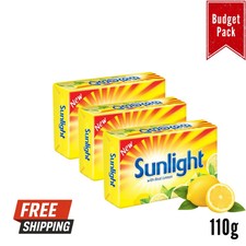 SUNLIGHT Laundry Bar Soap Fresh Lemon Scent 110g x 3 | Budget Pack | Free Ship