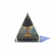 Pyrite Orgonite Pyramid Copper Wire Tree Wealth Abundance EMF Protection Crystal