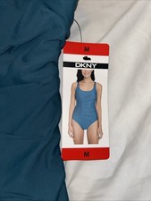 NWT DKNY one piece swimsuit blue Medium (A7)