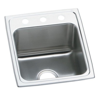 Elkay LRAD1522653 15 x22  Lustertone Classic 3 Hole Drop-in ADA Sink *READ*