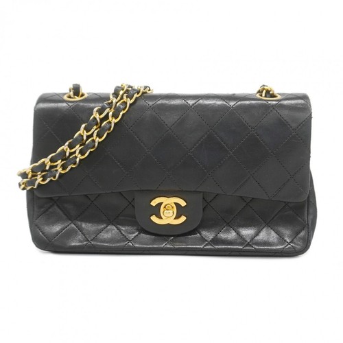 6fb3060 h CHANEL Shoulder Bag Matelass W Flap W Chain Lambskin Black Gold Hardwa