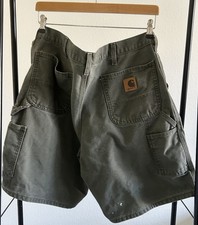 Carhartt B144 Olive Men's Work Shorts 36 8 Inseam Paint Wear Rugged Fit