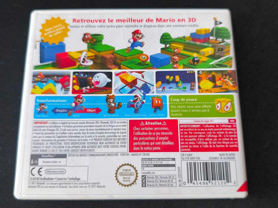 Lot 2 jeux Nintendo 3DS - Super Mario 3D Land / Mario Tennis  (Nintendo Selects), photo 2 sur 3