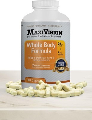 MaxiVision  AREDS 2 Whole Body Formula Eye Vitamins Lutein Zeaxanthin 360ct.