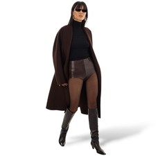 NWT $295 Lamarque Leather Annaise Shorts in Mahogany Small