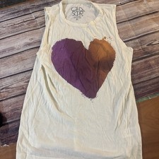 Chaser Muscle Tank Top White Heart Graphic Womens Medium USA Made