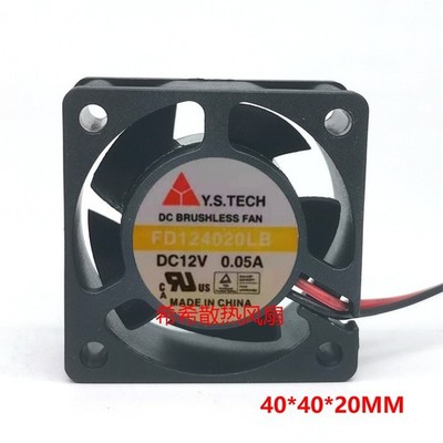 1 pc. New FD124020LB DC12V 0.05A 4020 4cm 2 Wire Cooling Fan *mn