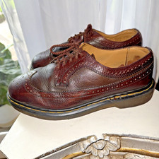 Vintage Dr Martens MADE IN ENGLAND 3989 Brogue Wingtip Shoes Brown Size 8