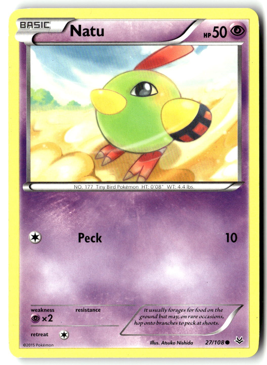 Natu 27/108 Common Roaring Skies Pokemon Lightly Played