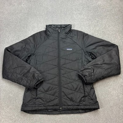 Patagonia Jacket Womens Medium Black Micro Puff Primaloft Insulated Coat Lady*
