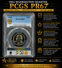 1962 Washington Quarter PCGS PR67 Proof Silver 25C Certified Coin 64253898 Toned