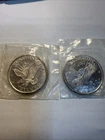 2 Vintage 1984 Sunshine Mining .999 1oz Silver Round Eagle Sun Design